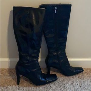 Nine West Black Leather boots 9 M.